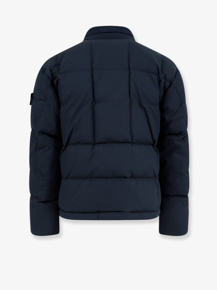 Stone Island Cotton Nylon Tela Down Jacket With Iconic Patch