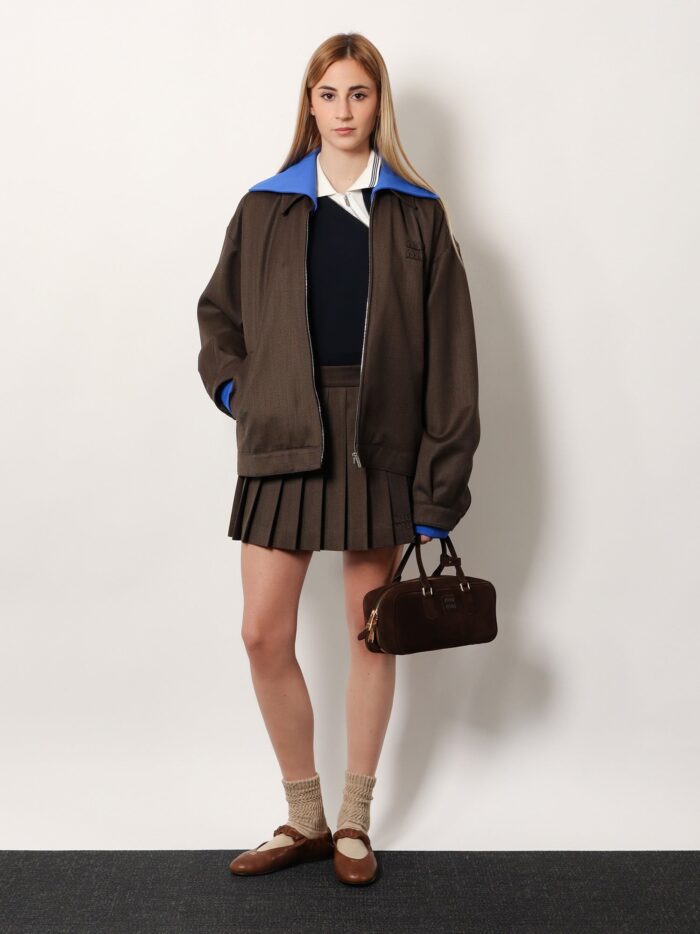 Miu Miu Cotton Polo Shirt With Asymmetric Metal Zip Detail