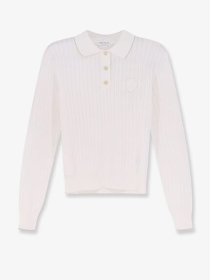 Brunello Cucinelli Cotton Polo Shirt With Embroidered Logo On The Front
