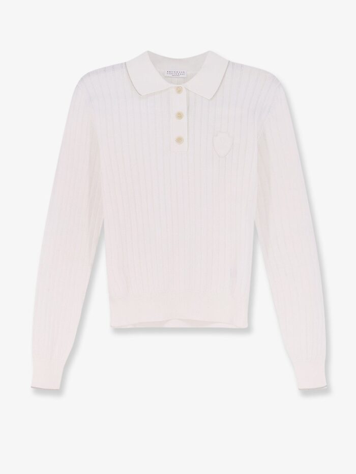 brunello cucinelli cotton polo shirt with embroidered logo on the front Brunello Cucinelli Cotton Polo Shirt With Embroidered Logo On The Front