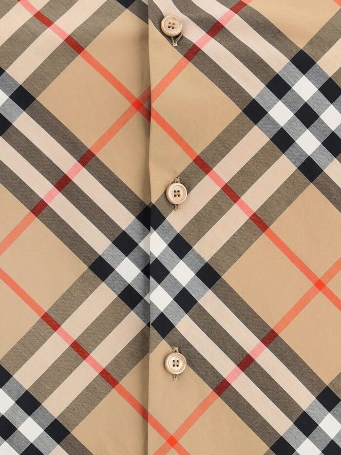 Cotton Shirt With Burberry Check Motif