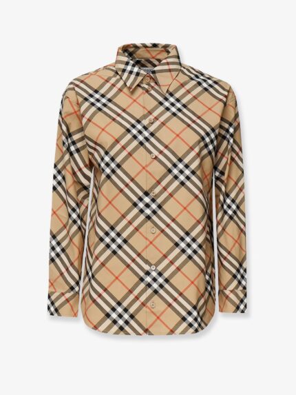 Cotton Shirt With Burberry Check Motif