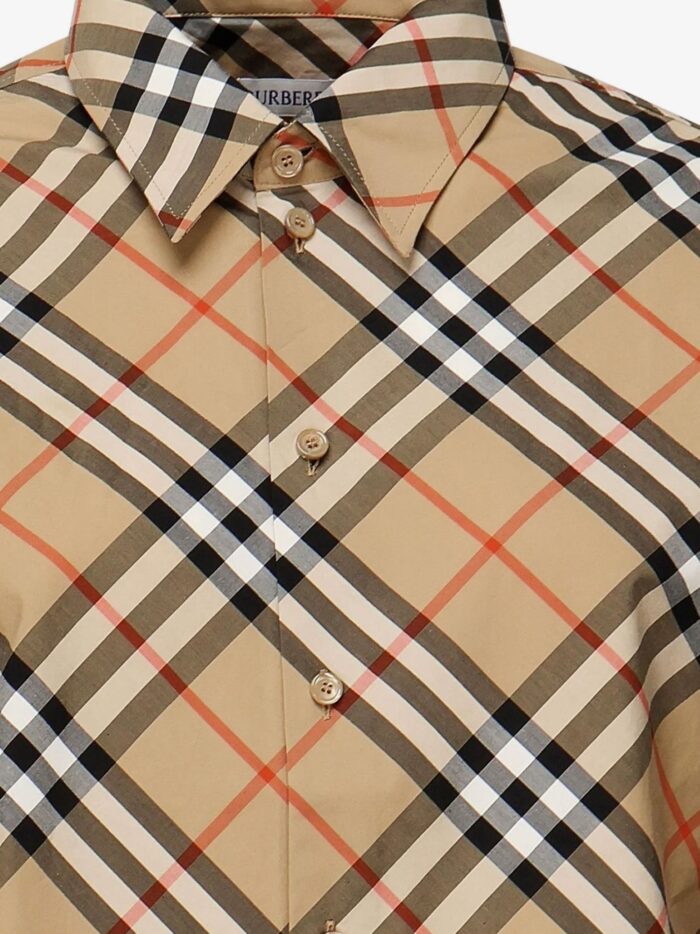 Cotton Shirt With Burberry Check Motif
