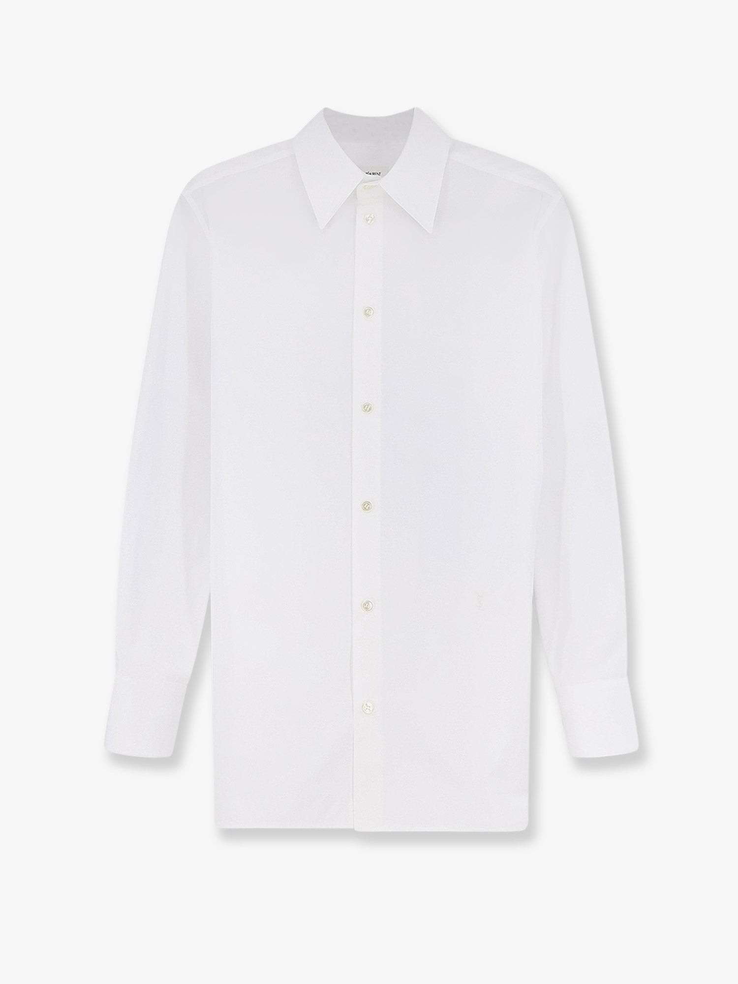 Saint Laurent Cotton Shirt With Cassandre Embroidery