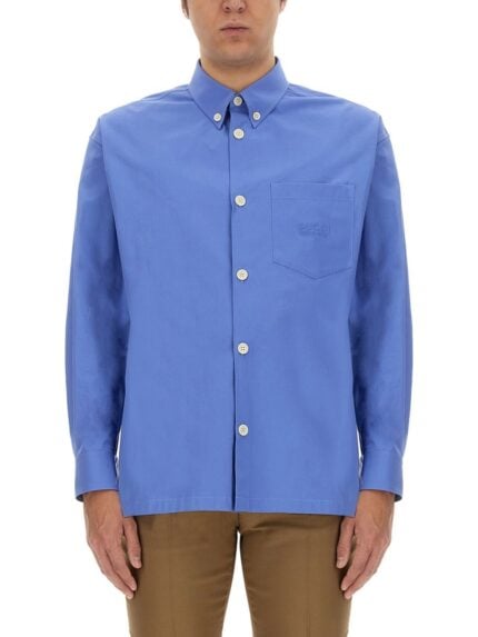COTTON SHIRT WITH GUCCI EMBROIDERY