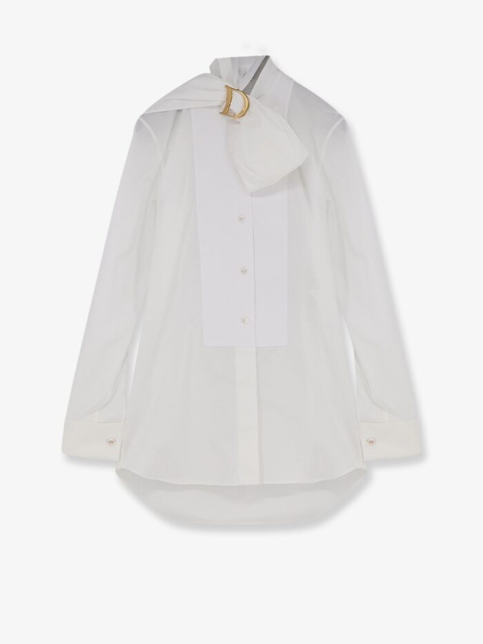 dior cotton shirt with metal logo detail Dior Cotton Shirt With Metal Logo Detail