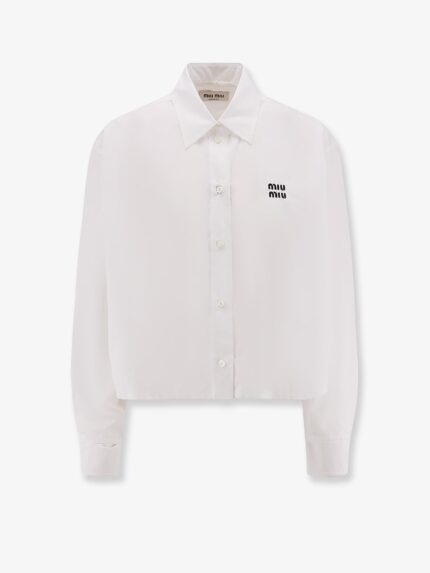 Cotton Shirt With Miu Miu Embroidery