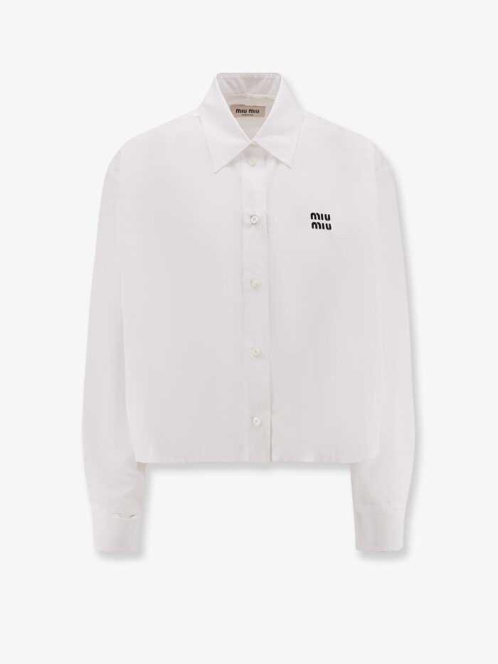 Cotton Shirt With Miu Miu Embroidery