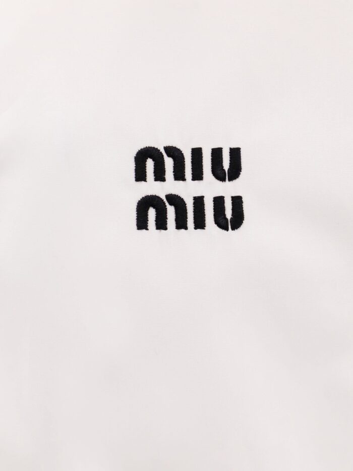 Cotton Shirt With Miu Miu Embroidery