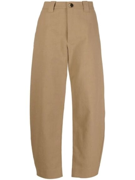 Cotton Suiting Mid Waist Pants