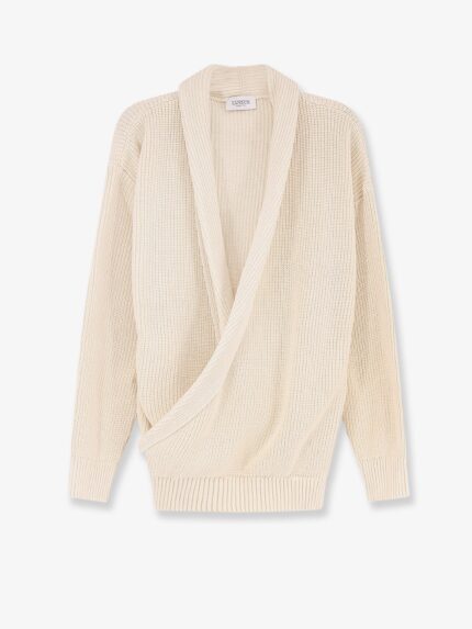 Laneus Cotton Sweater  With Crossed Neckline