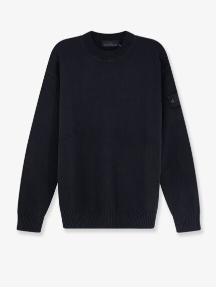 Stone Island Cotton Sweater With Ribbed Profiles