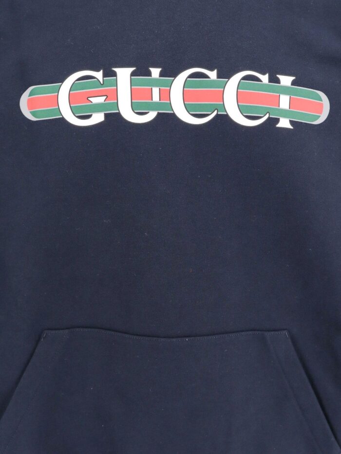 Cotton Sweatshirt With Gucci Web Print