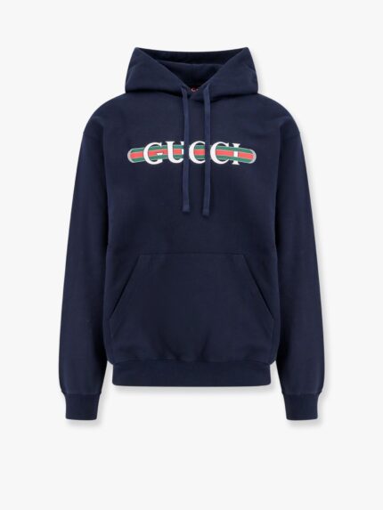 Cotton Sweatshirt With Gucci Web Print
