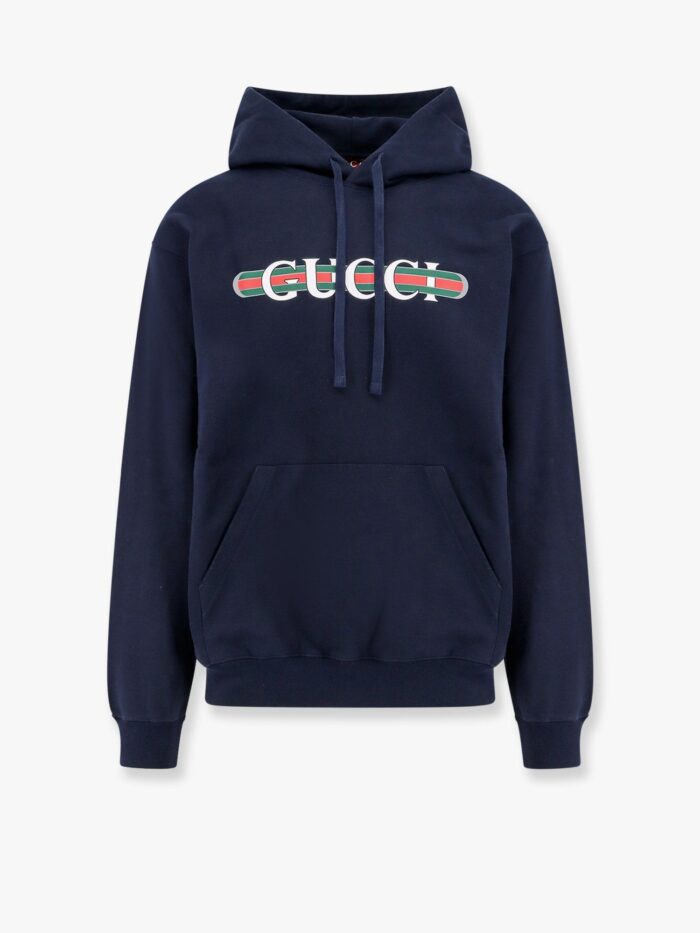 Cotton Sweatshirt With Gucci Web Print