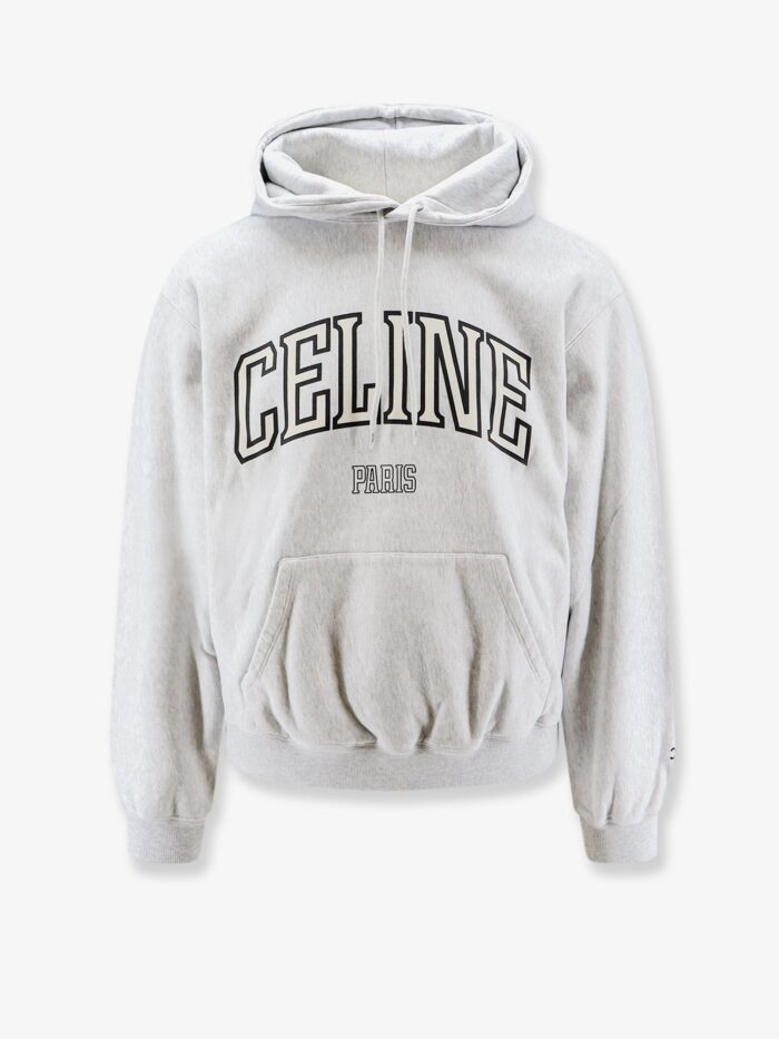 Celine Cotton Sweatshirt With Logo Lettering Print