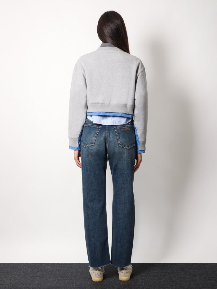 Cotton Sweatshirt With Miu Miu Patch