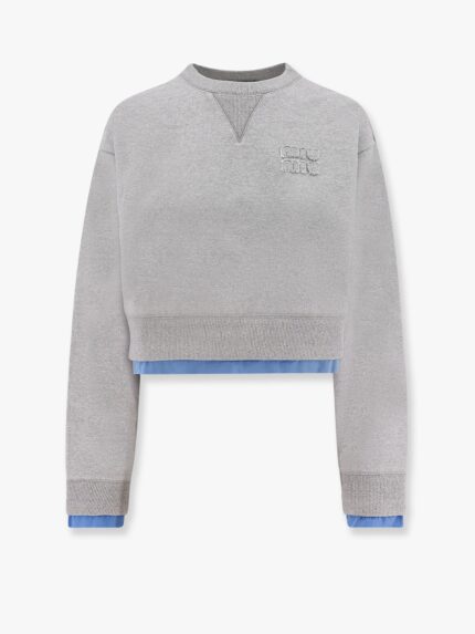 Cotton Sweatshirt With Miu Miu Patch