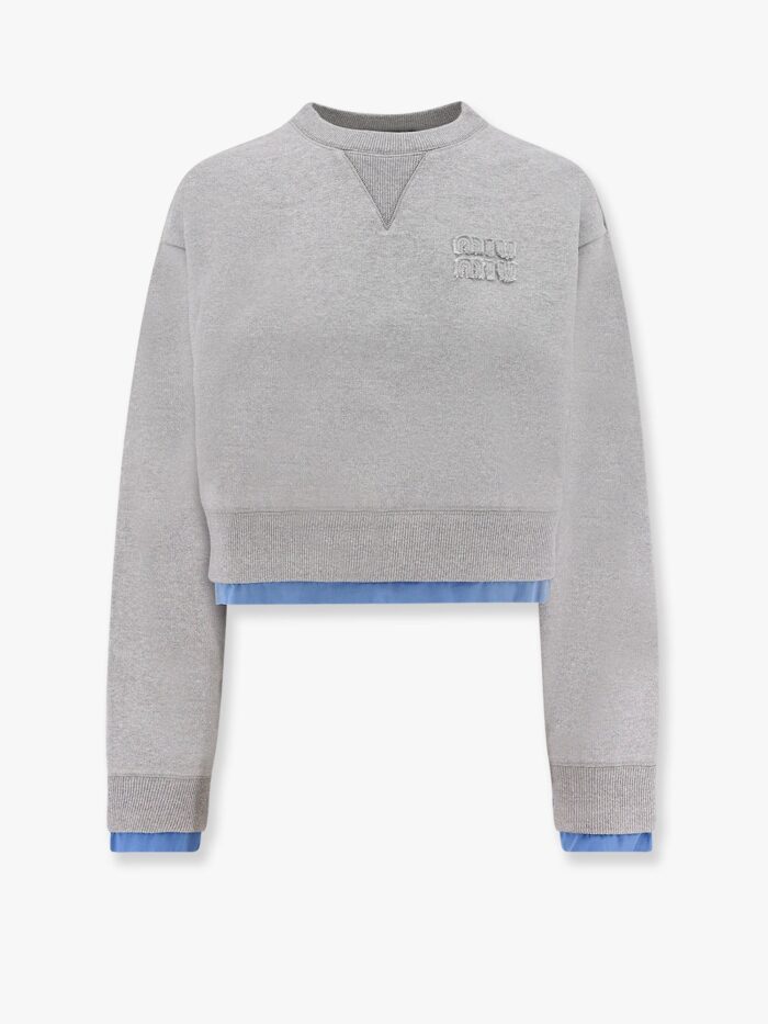 Cotton Sweatshirt With Miu Miu Patch