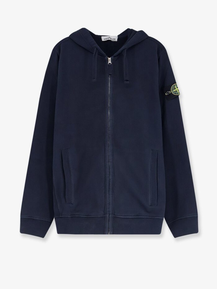 stone island cotton sweatshirt with side logo patch Stone Island Cotton Sweatshirt With Side Logo Patch
