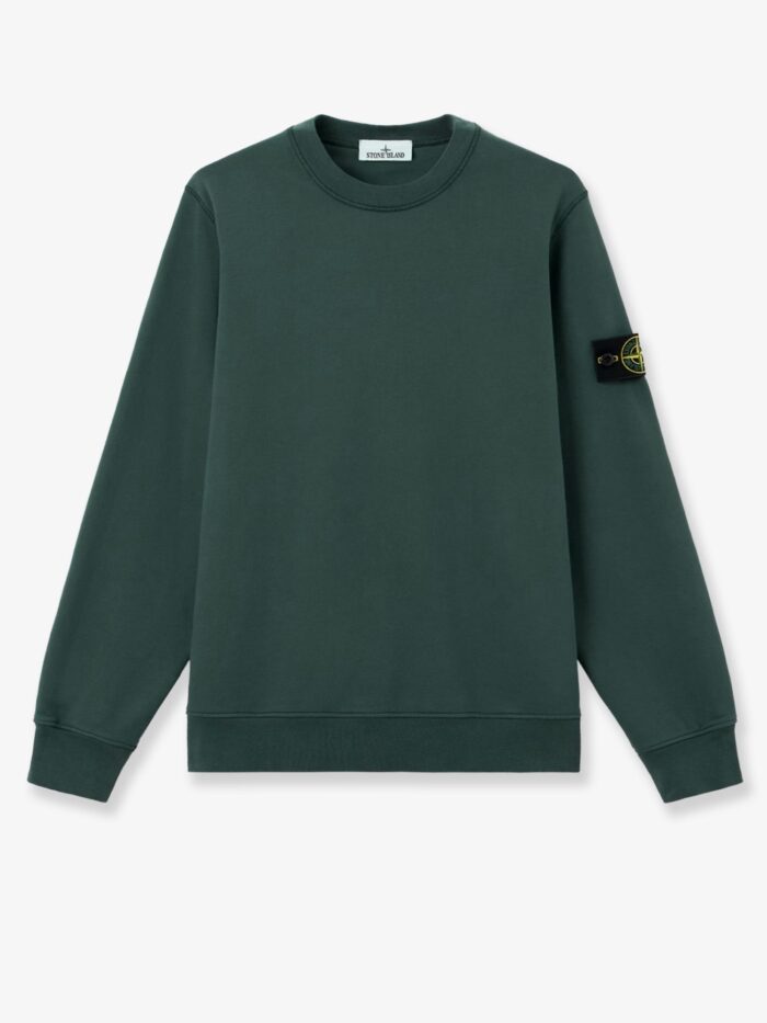 stone island cotton sweatshirt with side logo patch Stone Island Cotton Sweatshirt With Side Logo Patch