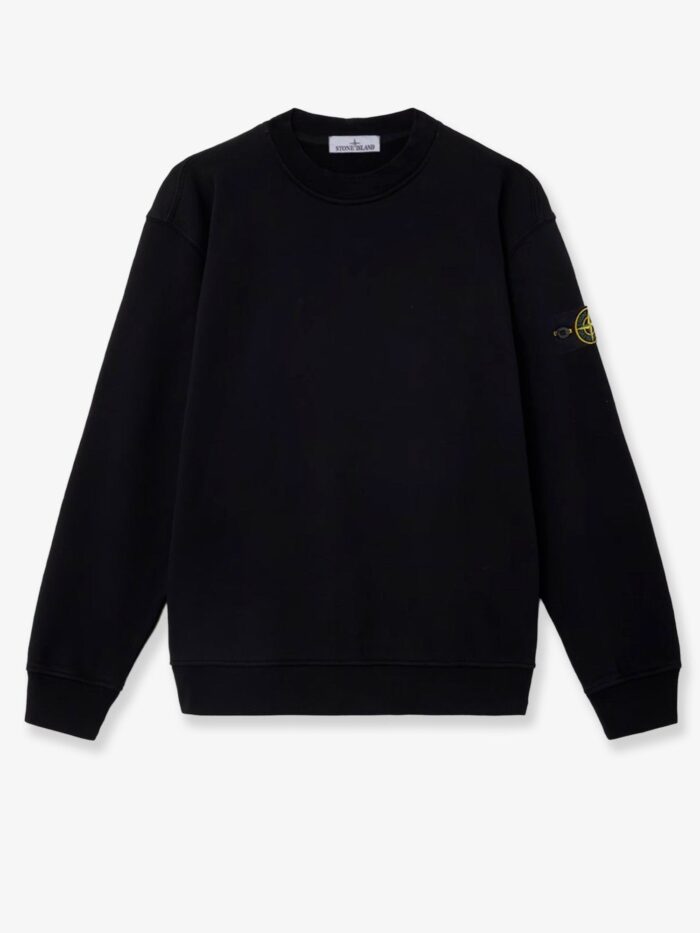 stone island cotton sweatshirt with side logo patch Stone Island Cotton Sweatshirt With Side Logo Patch