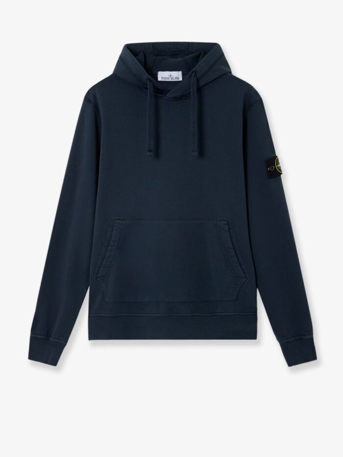 stone island cotton sweatshirt with side logo patch Stone Island Cotton Sweatshirt With Side Logo Patch