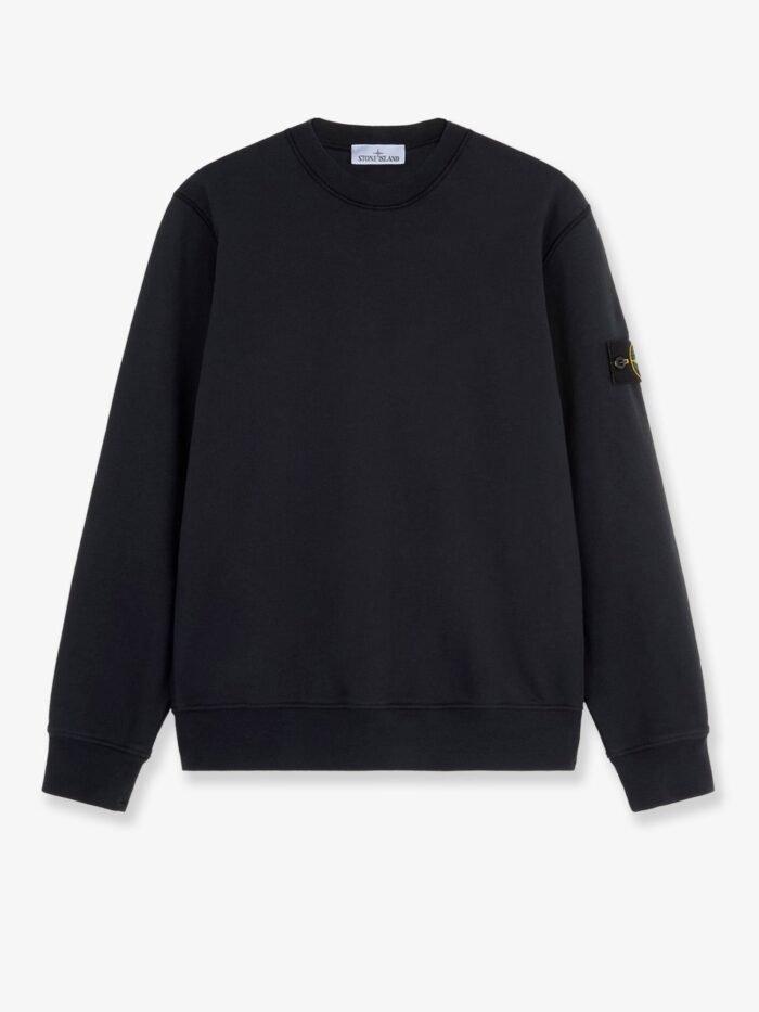 stone island cotton sweatshirt with side logo patch Stone Island Cotton Sweatshirt With Side Logo Patch