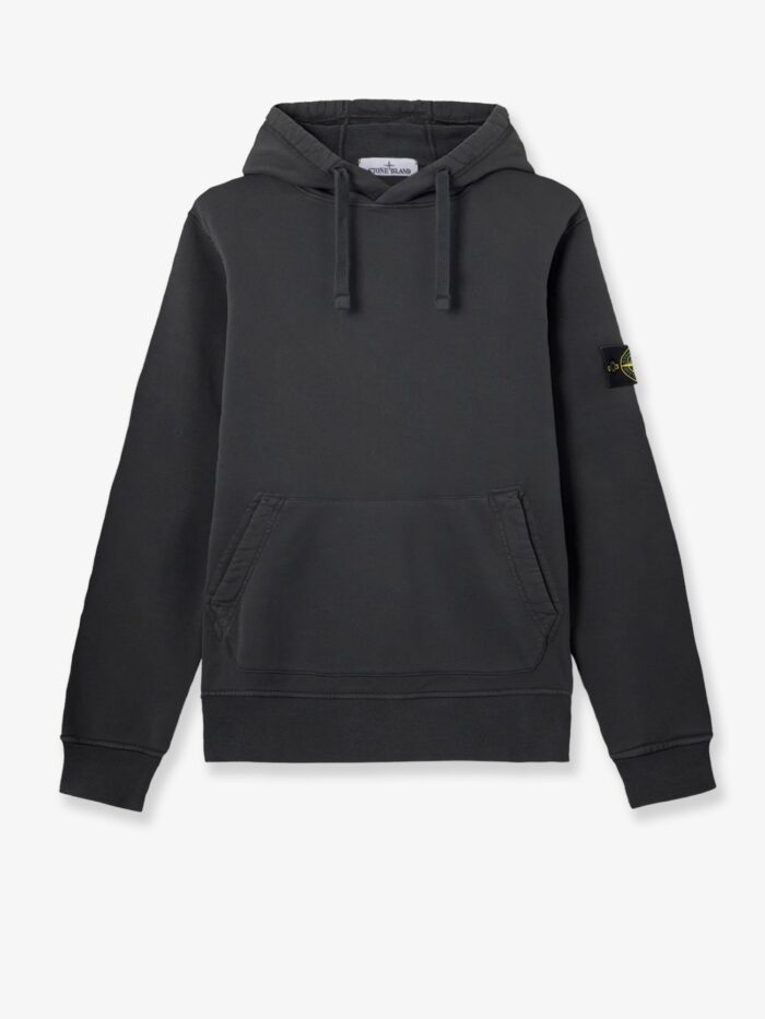 stone island cotton sweatshirt with side logo patch Stone Island Cotton Sweatshirt With Side Logo Patch