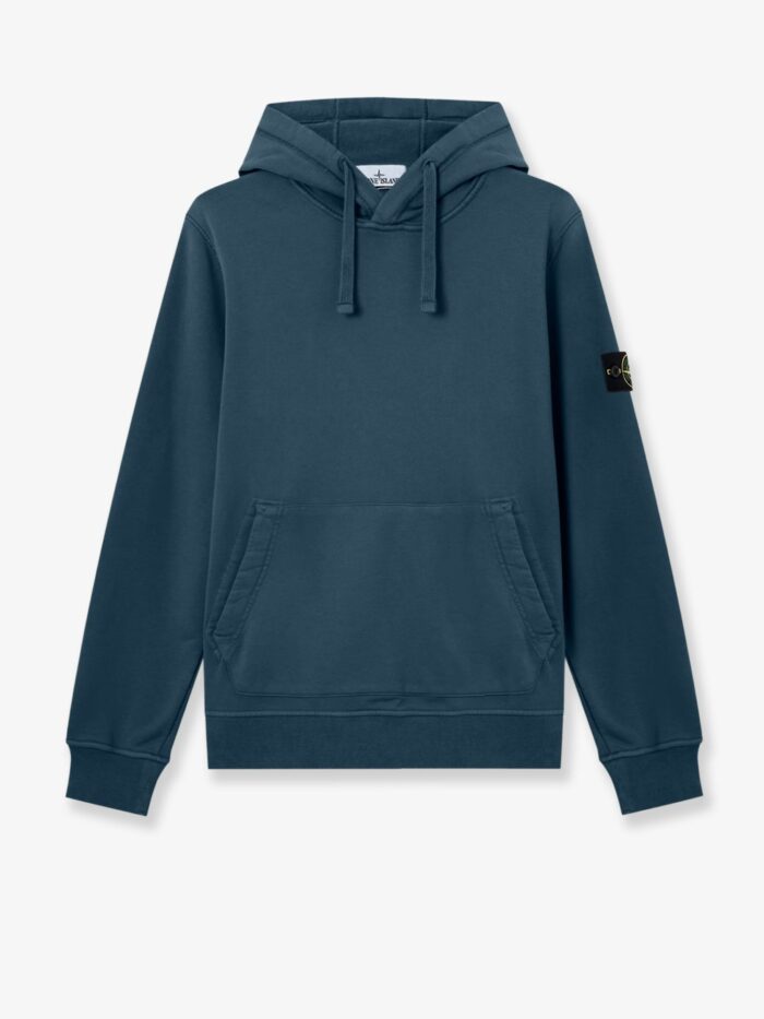 stone island cotton sweatshirt with side logo patch Stone Island Cotton Sweatshirt With Side Logo Patch