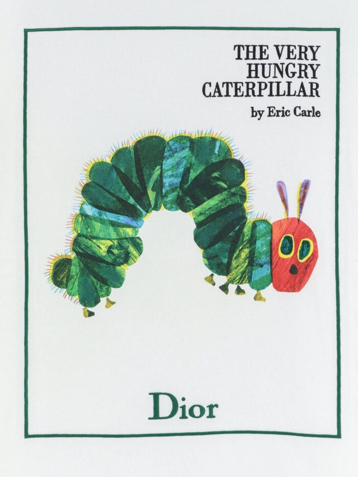 Cotton T-shirt With Book Cover Print And Dior Embroidery