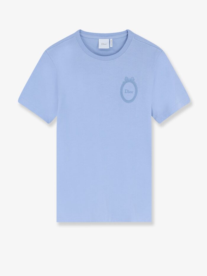Cotton T-shirt With Dior Medallion Embroidery