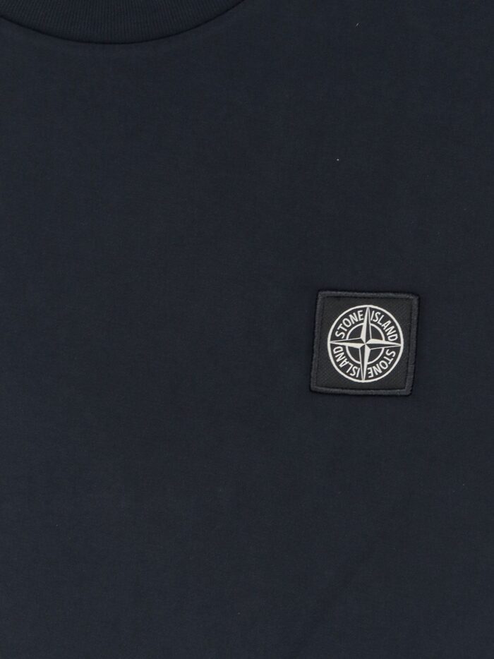 Stone Island Cotton T-shirt With Front Logo Patch