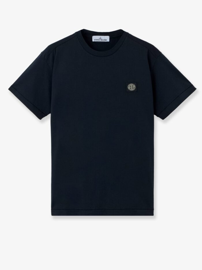 stone island cotton t shirt with front logo patch Stone Island Cotton T-shirt With Front Logo Patch