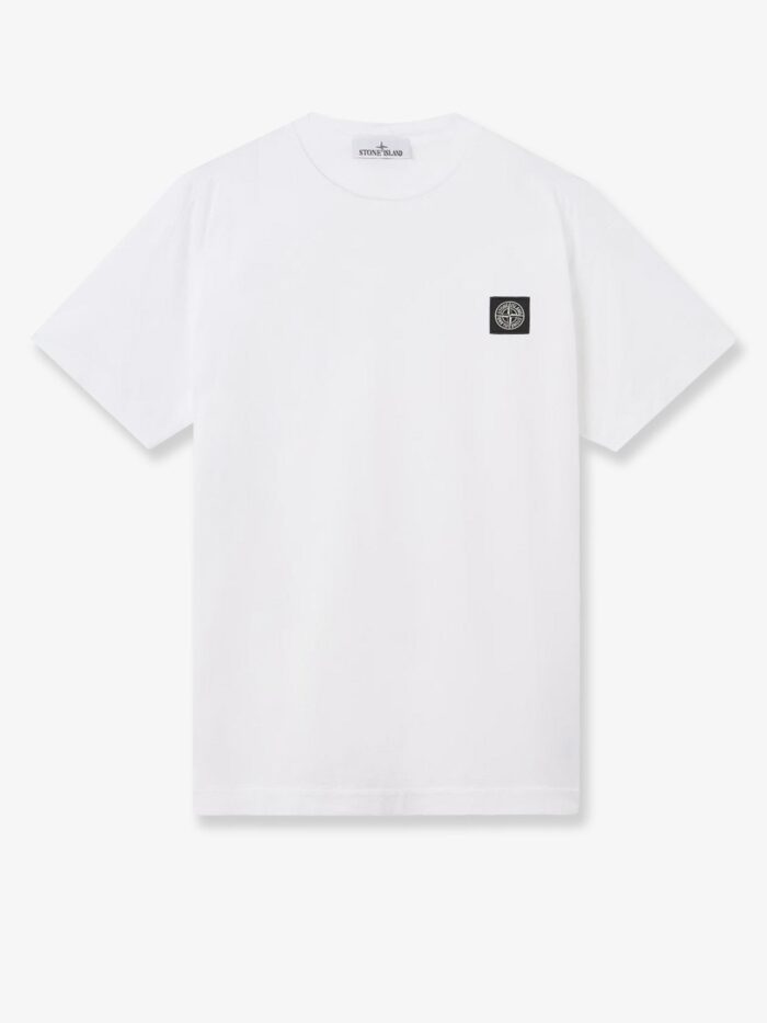stone island cotton t shirt with front logo patch Stone Island Cotton T-shirt With Front Logo Patch