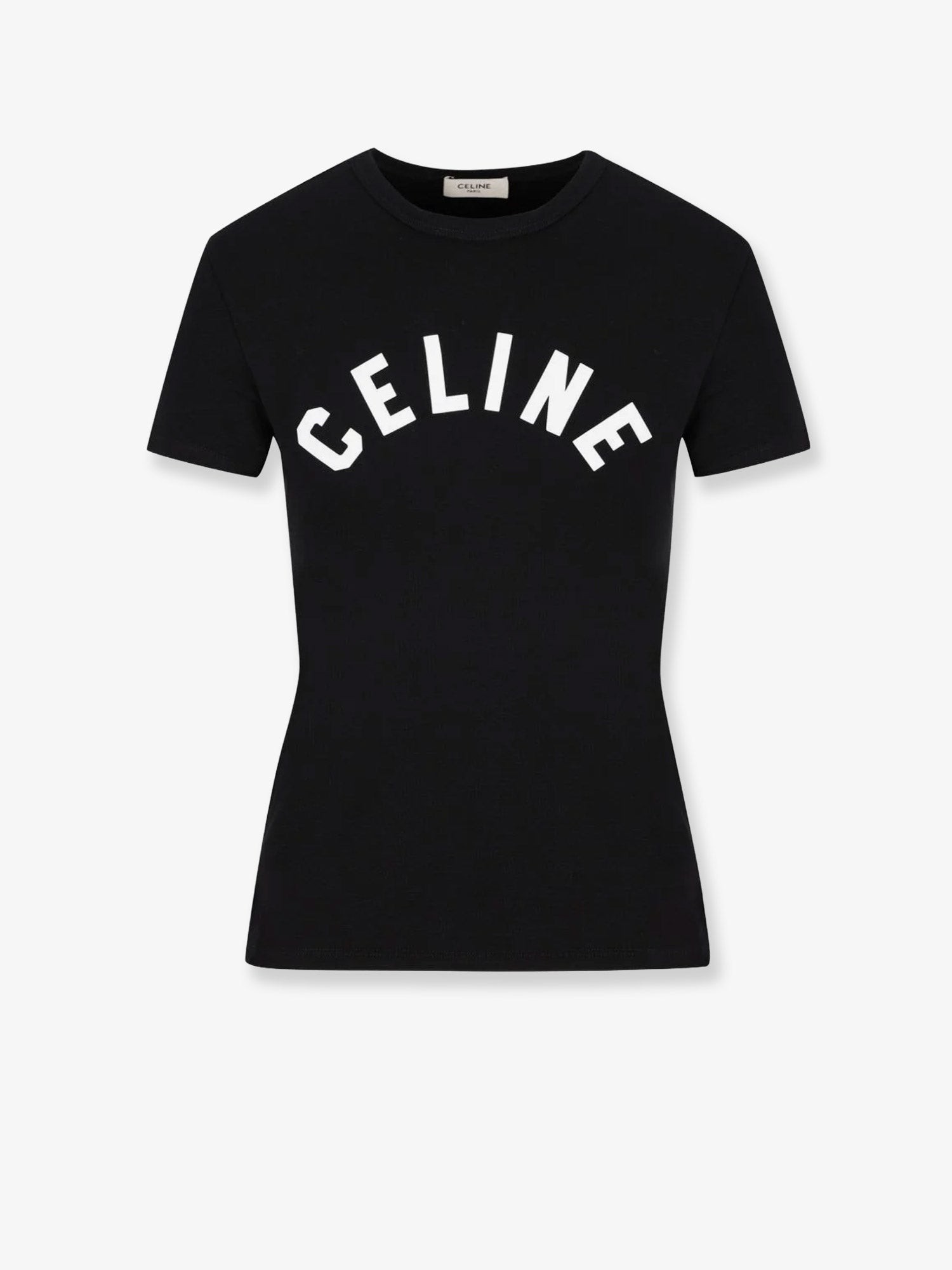 Celine Cotton T-Shirt With Front Logo Print