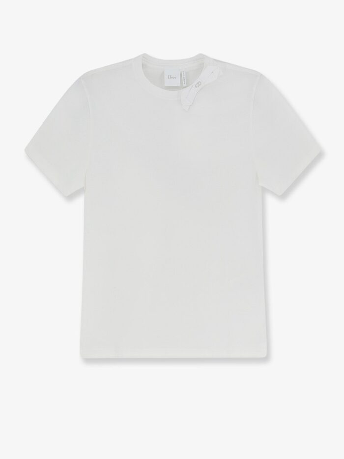 dior cotton t shirt with grosgrain bow detail Dior Cotton T-shirt With Grosgrain Bow Detail