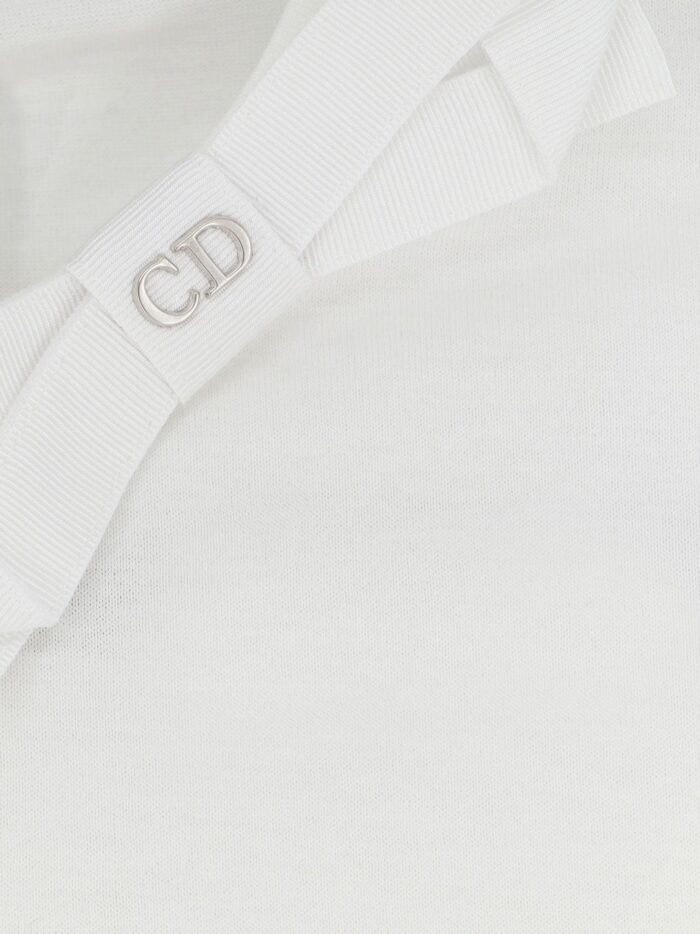 Dior Cotton T-shirt With Grosgrain Bow Detail