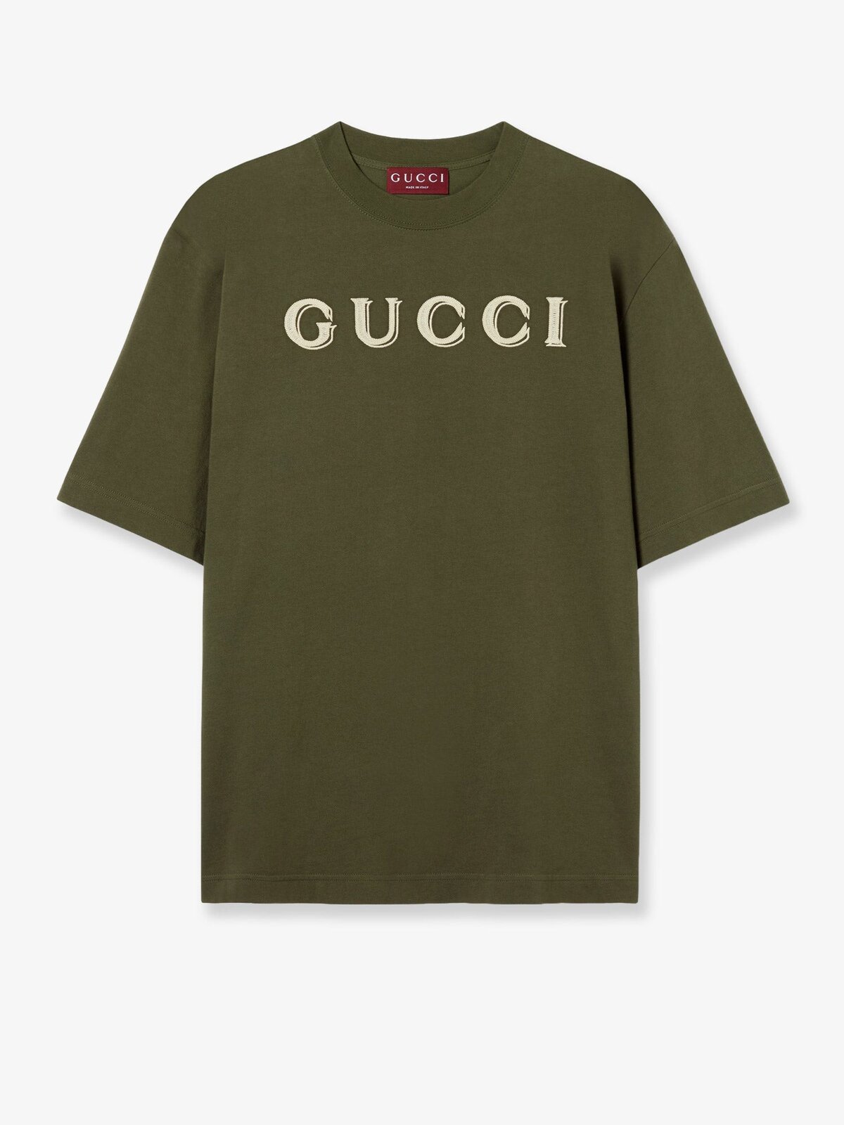 Cotton T-shirt With Gucci Embroidery On The Front