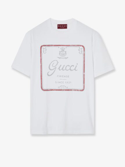 Cotton T-shirt With Gucci Firenze 1921 Print