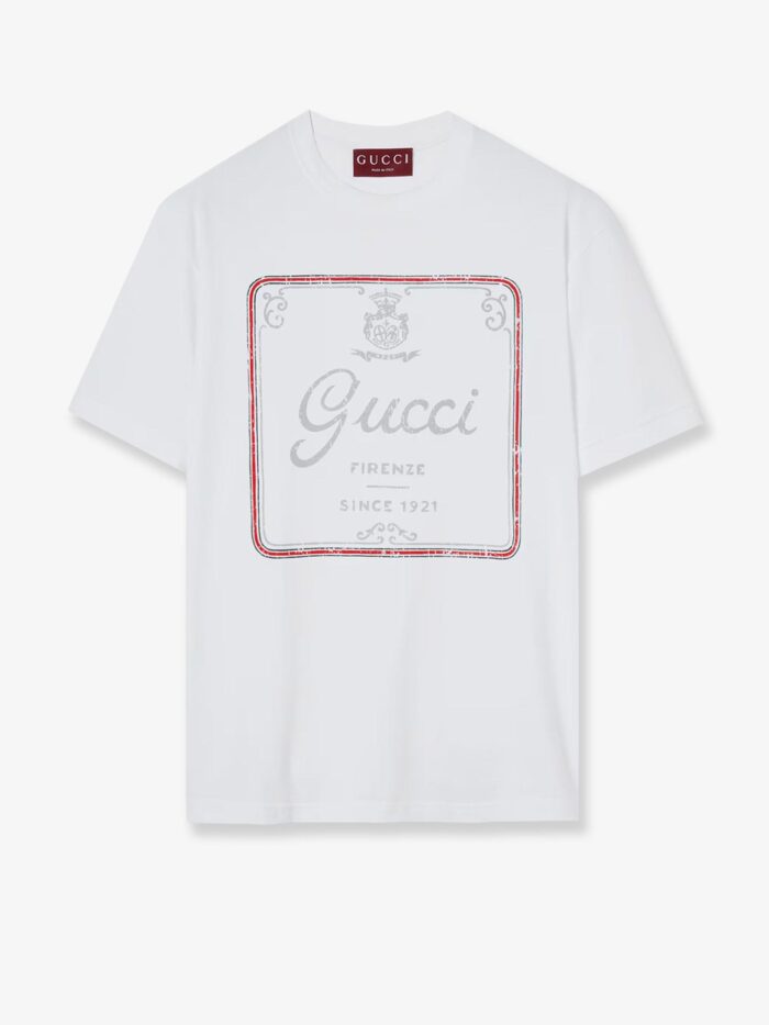 Cotton T-shirt With Gucci Firenze 1921 Print