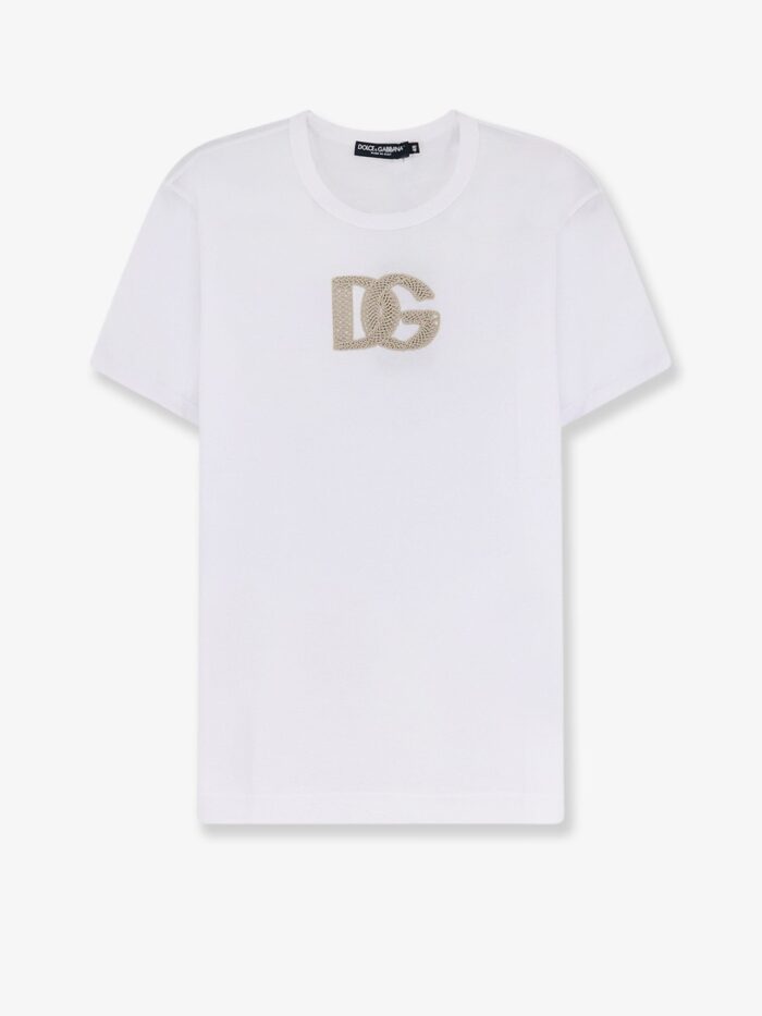 dolce & gabbana cotton t shirt with patch logo on the front Dolce & Gabbana Cotton T-shirt With Patch Logo On The Front