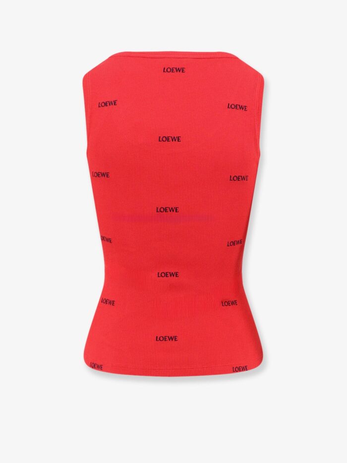 LOEWE Cotton Tank Top With All-over Embroidered Logo Lettering
