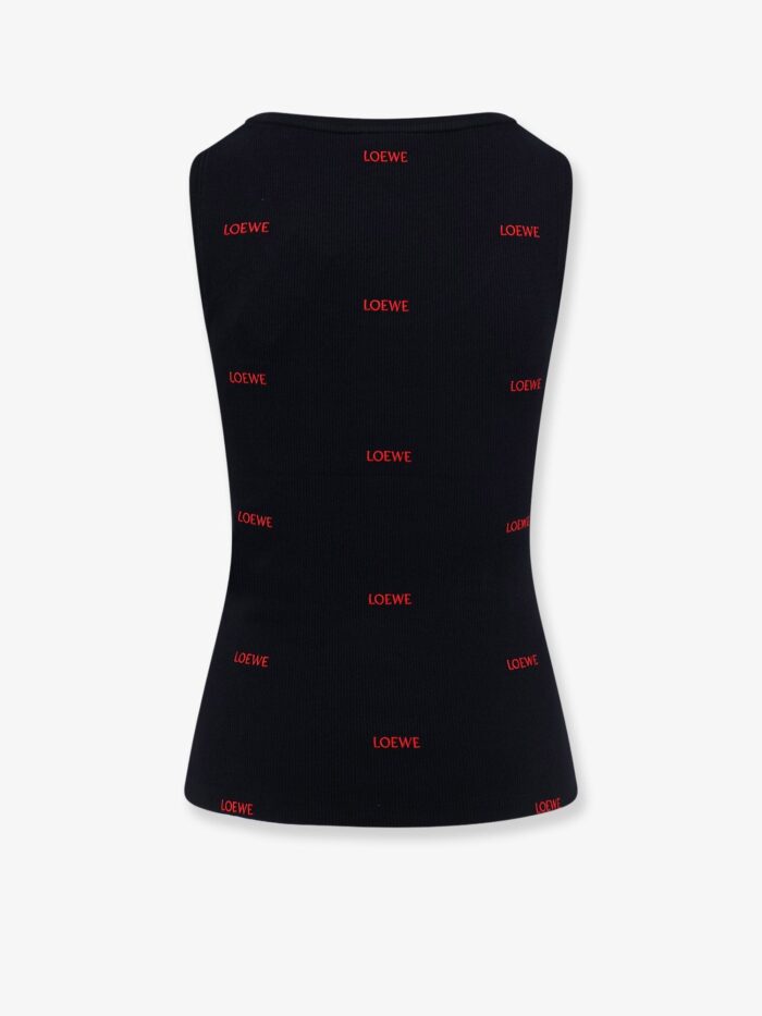 LOEWE Cotton Tank Top With All-over Logo Lettering Embroidery