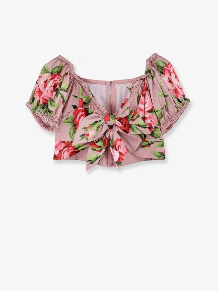 dolce & gabbana cotton top with iconic print Dolce & Gabbana Cotton Top With Iconic Print