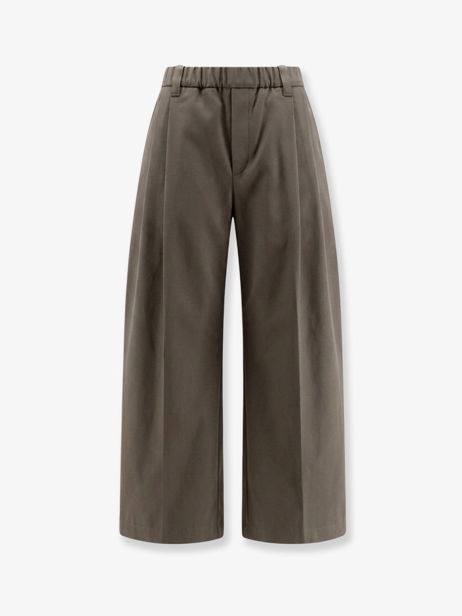 Brunello Cucinelli Cotton Trousers With Elastic And Monili Detail