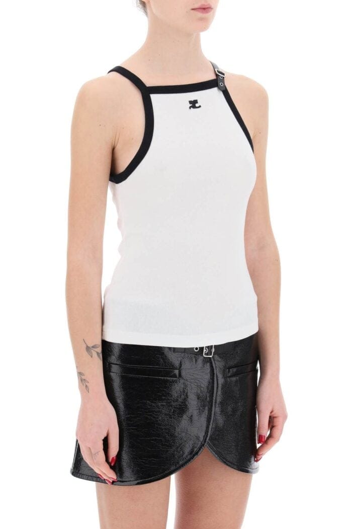 Courreges Contrast Top With Buckle Detail