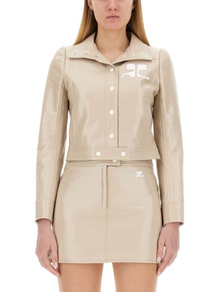 COURREGES CROP JACKET WITH LOGO