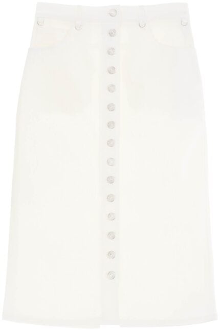 COURREGES "denim Midi Skirt With Multif