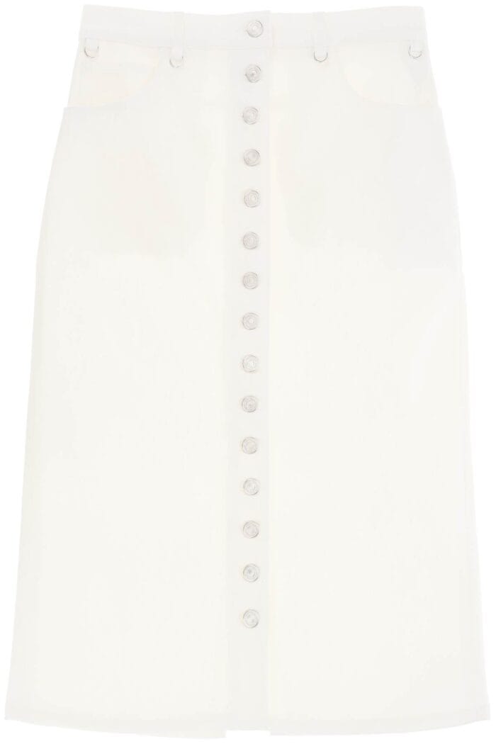 COURREGES "denim Midi Skirt With Multif